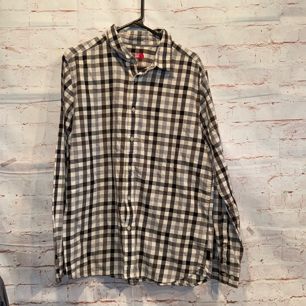 The North Face Shirt Mens Large Buffalo Check Plaid Long Sleeve Button Front